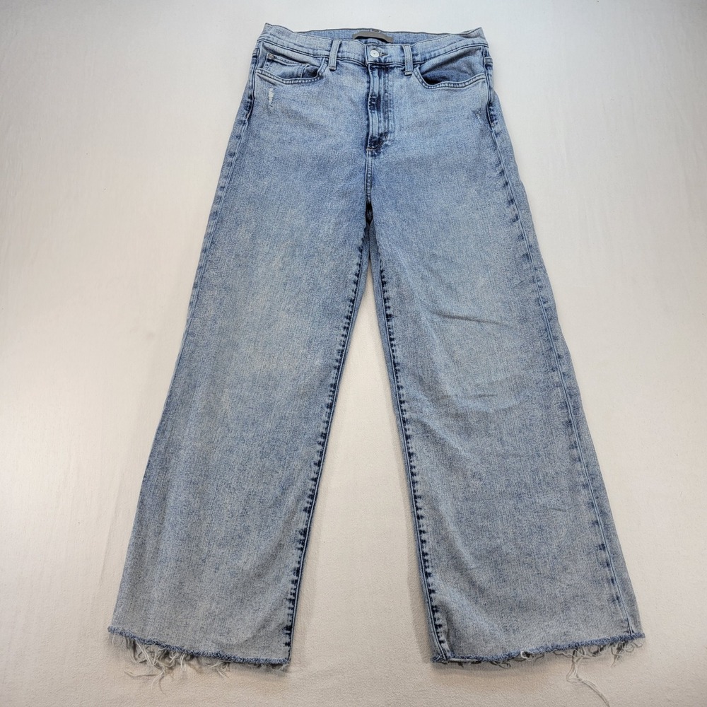 Joe's Jeans The Mia Jeans Womens 31 Blue High Rise Wide Ankle Clueless Raw Hem